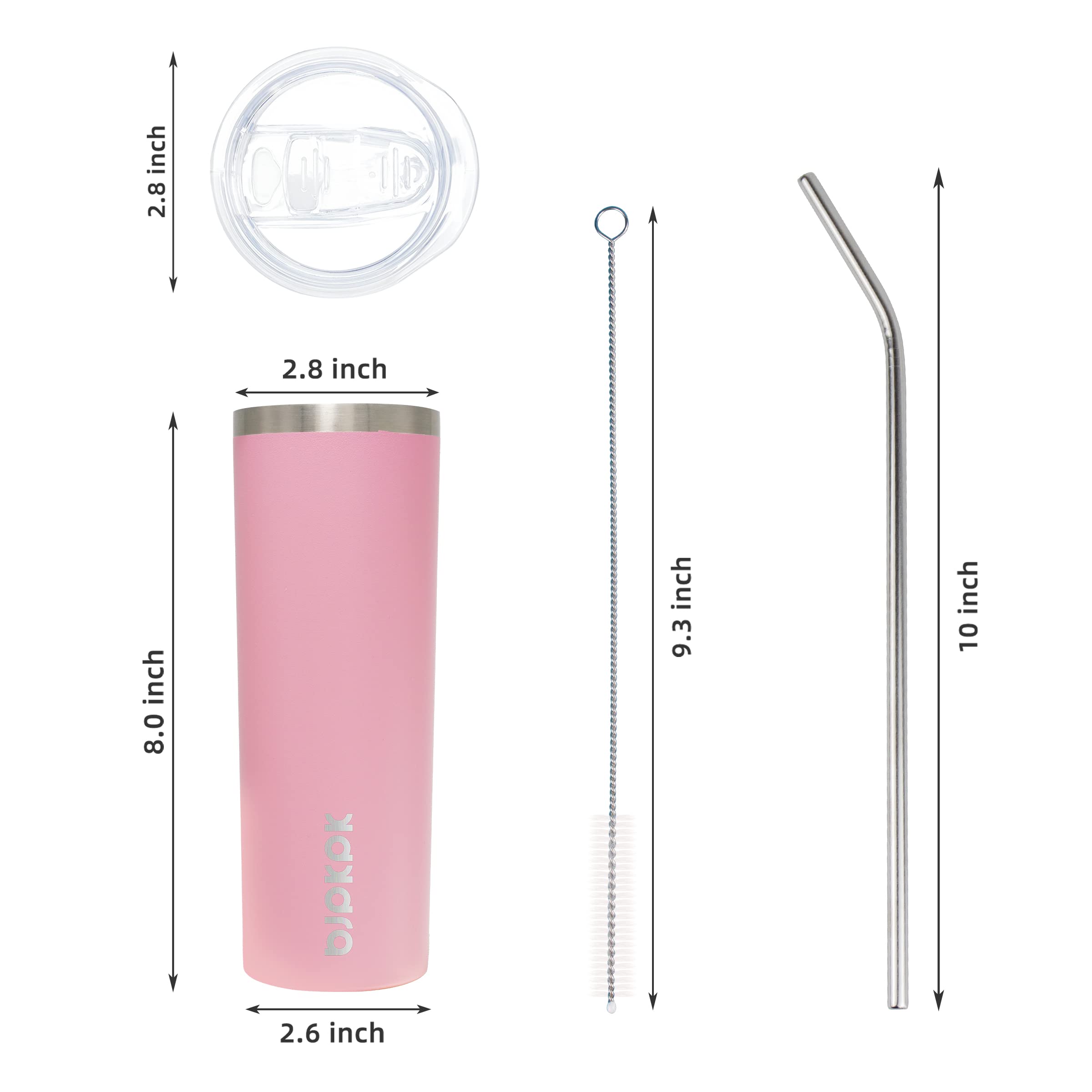 BJPKPK skinny tumbler straw included for versatile drinking options