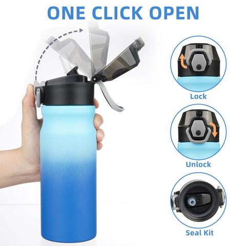 BJPKPK water bottle sky leak-proof lid prevents spills during transport.