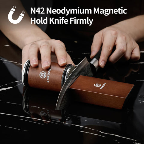 BKXOFH rolling knife sharpener diamond disc close-up.