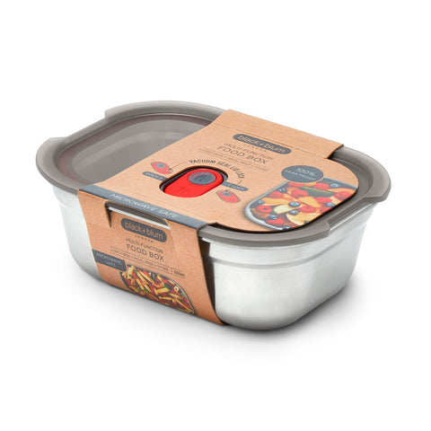 BLACK BLUM lunch box with airtight lid ensures leak-proof transport for lunches and snacks.