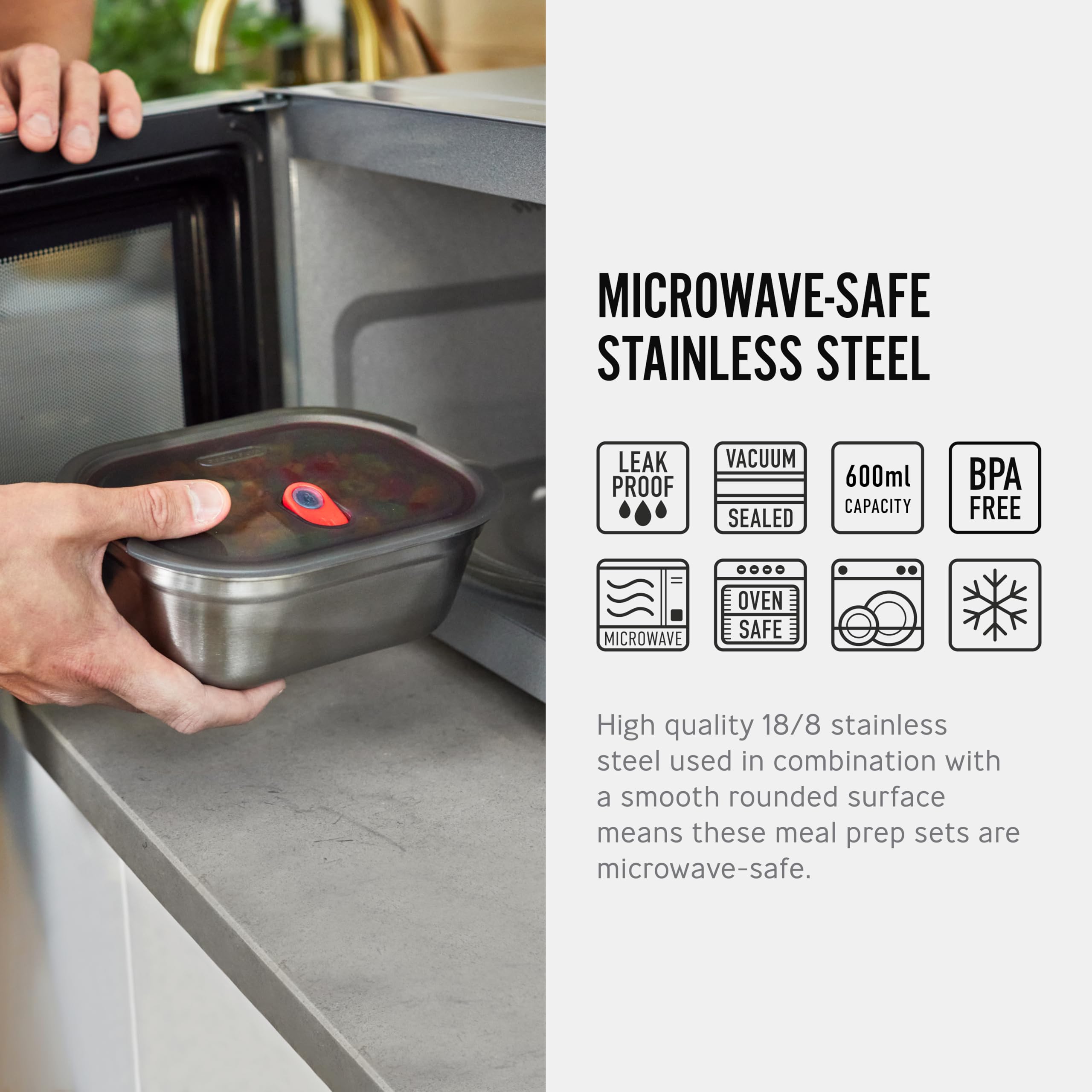 BLACK BLUM lunch box vacuum seal prevents spills while keeping meals fresh and organized.