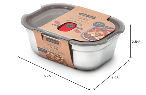 BLACK BLUM lunch box portable compact size fits into bags and backpacks.