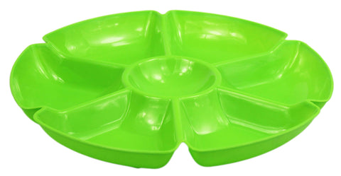 Black Duck Brand catering tray with seven sections for snacks and dips.
