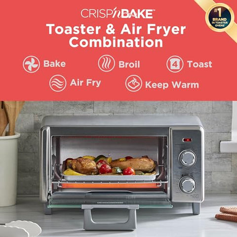 BLACK+DECKER Crisp N Bake interior cavity fits small batches and 9 inch pizzas