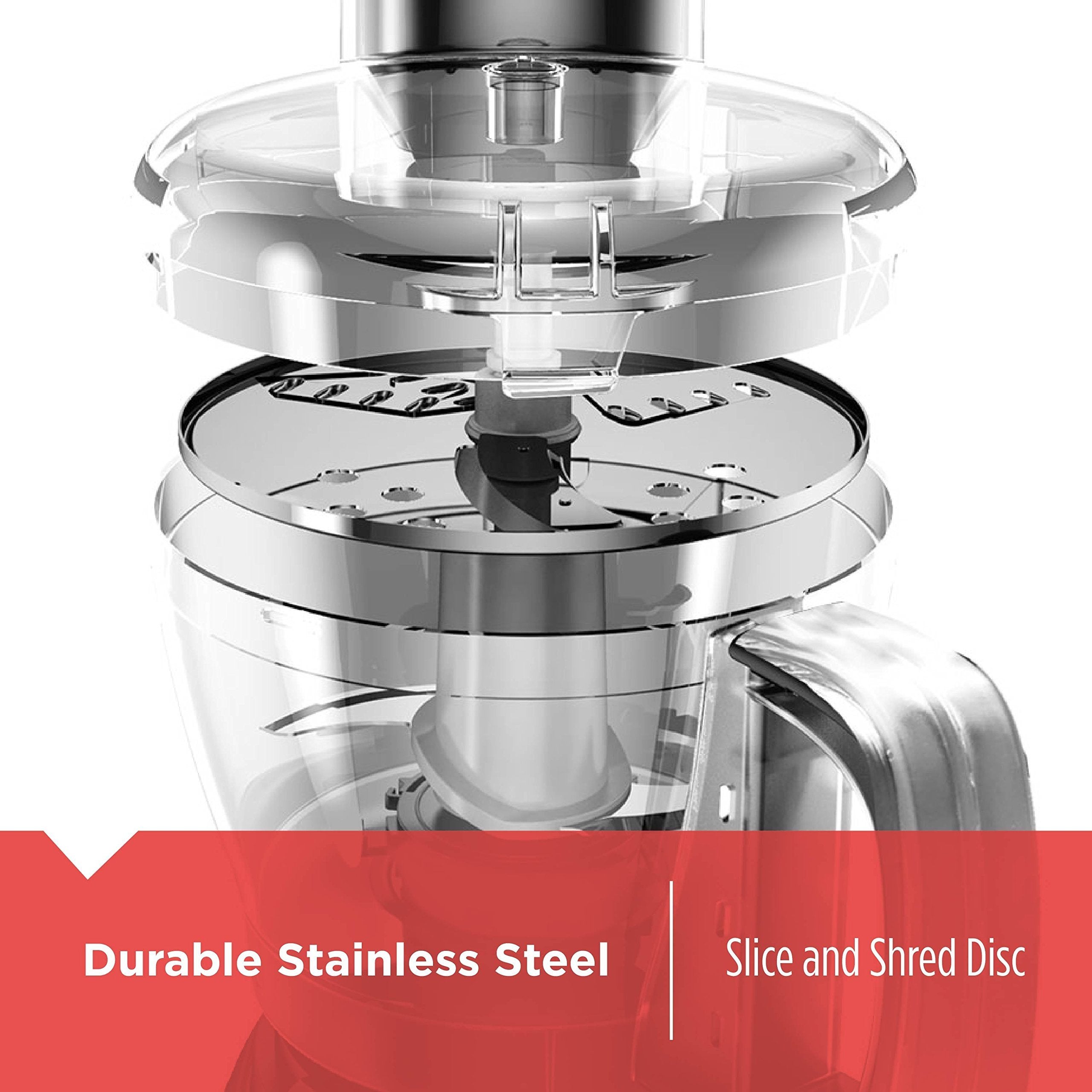 BLACK+DECKER FP1600B slicing-disc ready for even slicing and shredding tasks