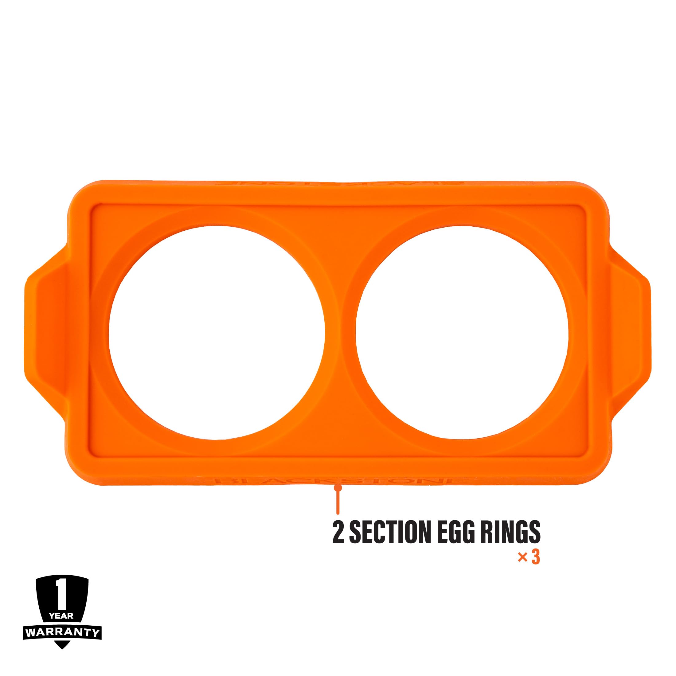 Six 4-inch round molds from Blackstone shape pancakes and patties evenly.