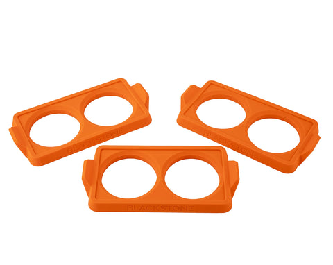Blackstone 5600 silicone egg ring set with six non-stick round molds for neat omelets.