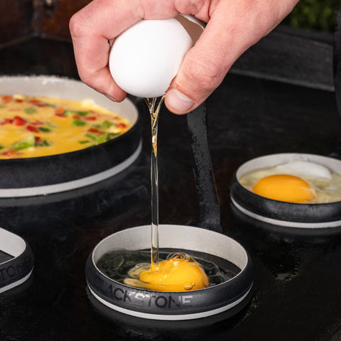 Blackstone breakfast molds versatile for pancakes, patties and hash browns on the griddle.