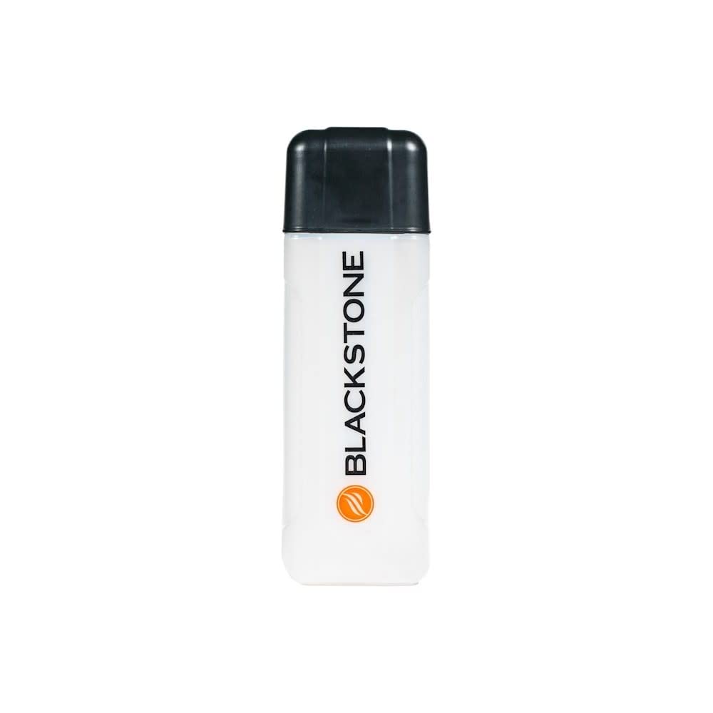 Blackstone culinary plastic bottle shown for oil and marinades on grill grates.