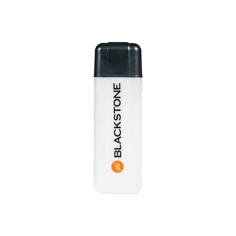 Blackstone culinary plastic bottle shown for oil and marinades on grill grates.