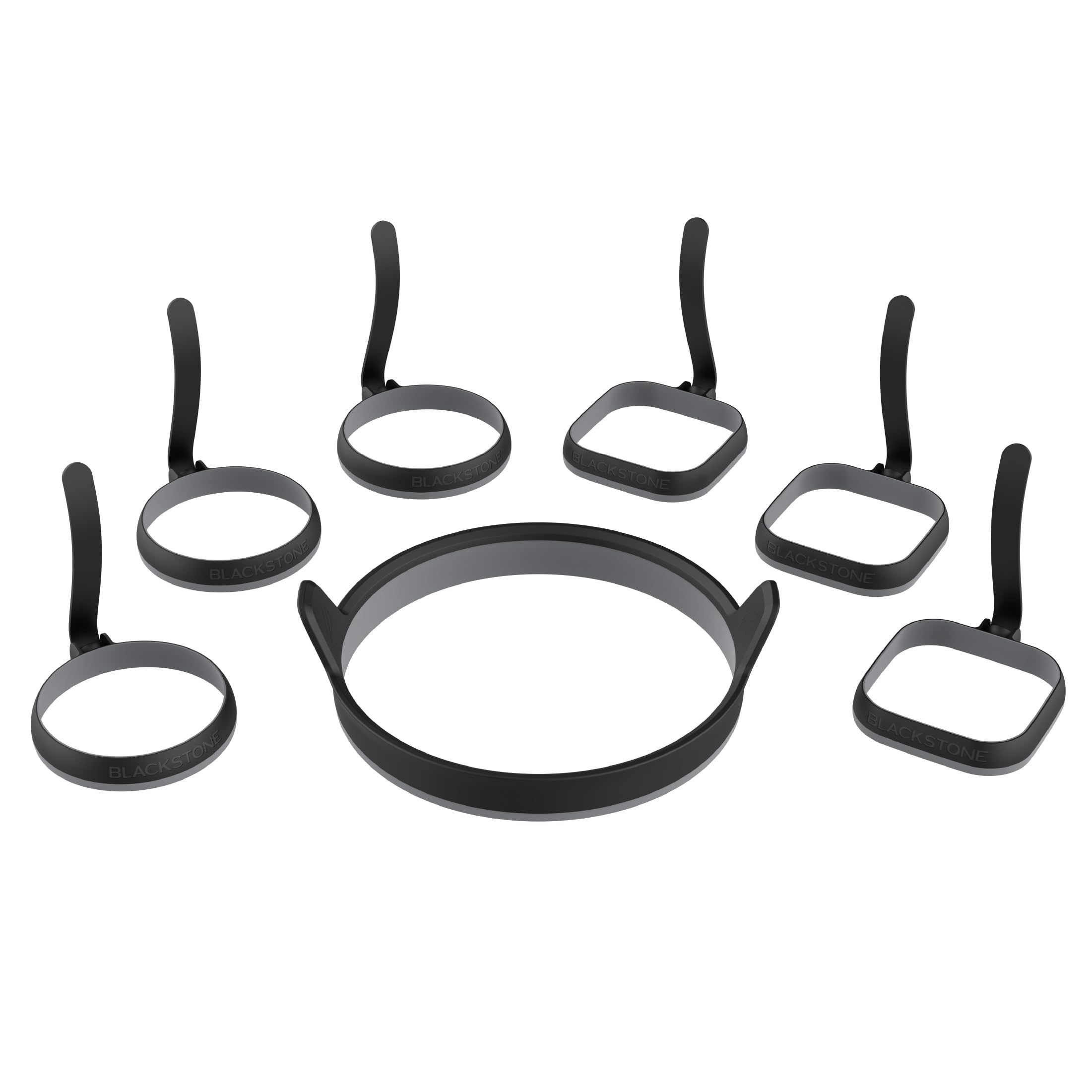Blackstone egg ring kit circle and square molds for precise breakfast shapes.