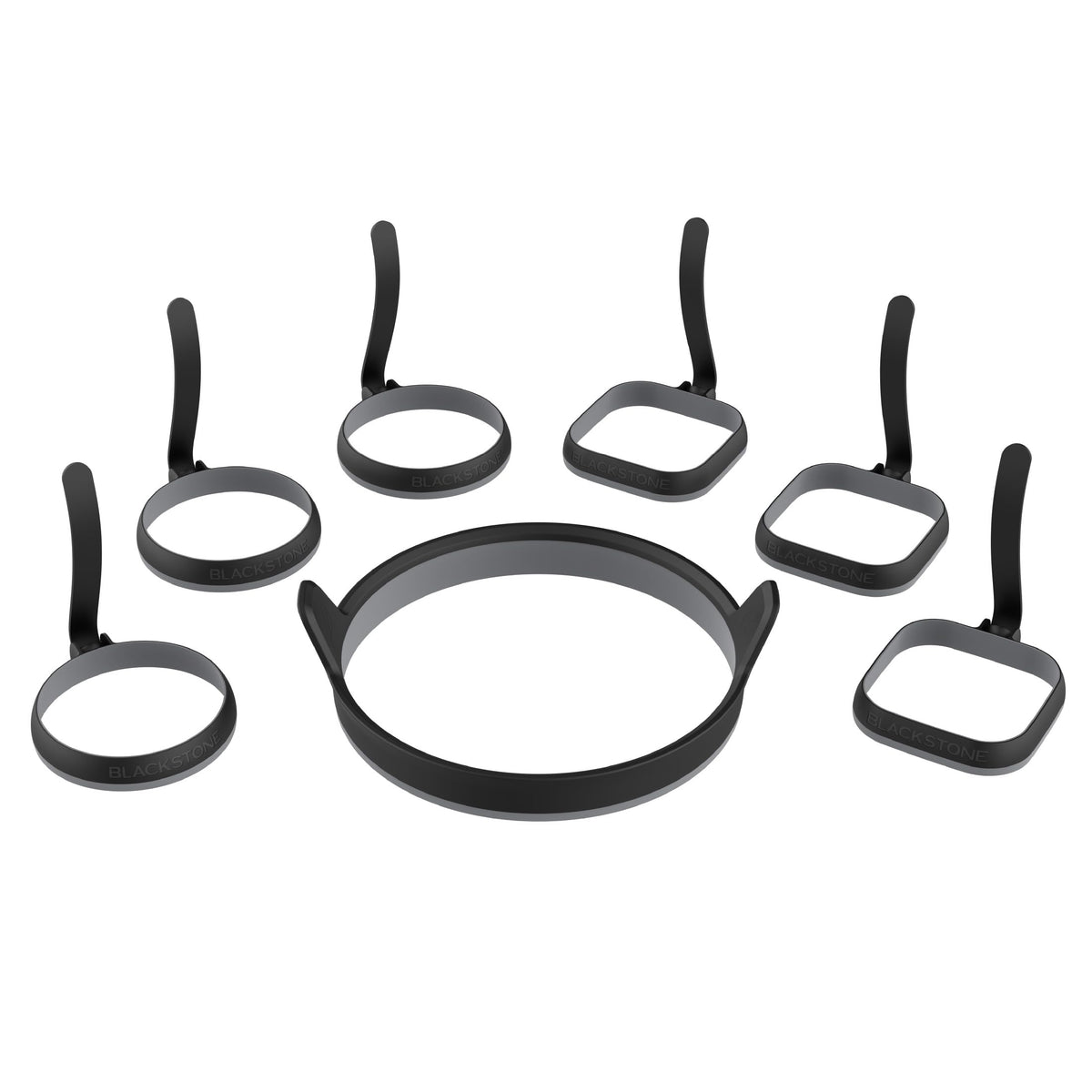 Blackstone egg ring kit circle and square molds for precise breakfast shapes.