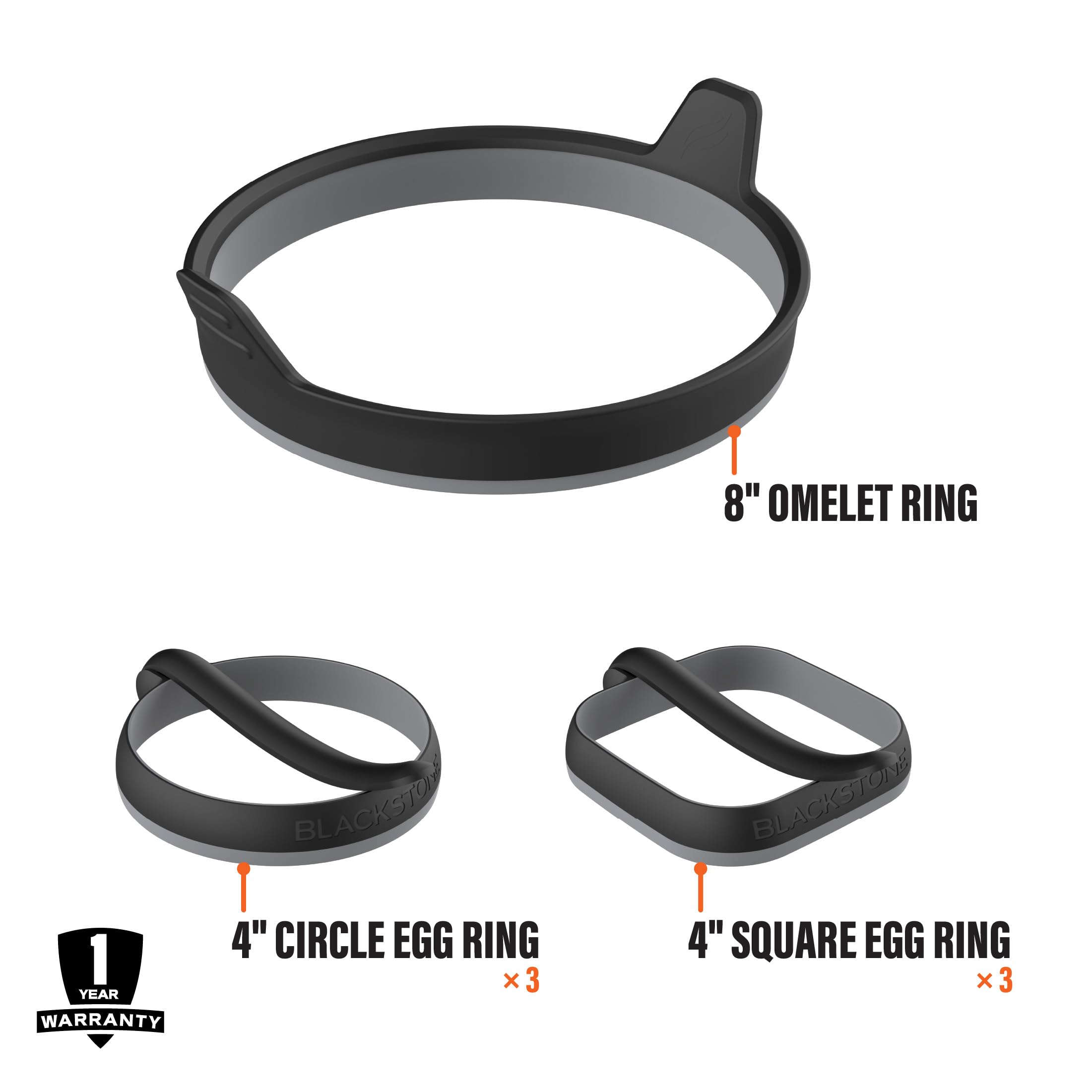 Blackstone non‑stick silicone egg molds release easily and clean up quickly.