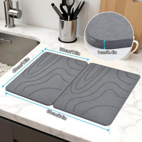 Close-up texture reveals diatomaceous earth surface with smooth, absorbent feel.