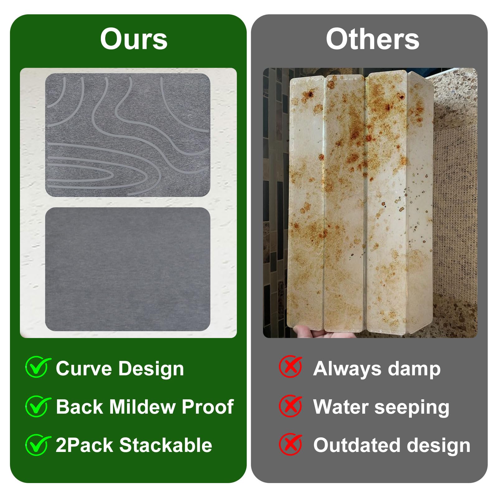 Blaithom drying mat in use with dishes demonstrates efficient moisture management.