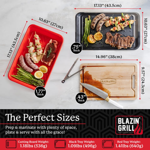 Blazin' Grill bamboo cutting board for durable, natural prep surfaces.