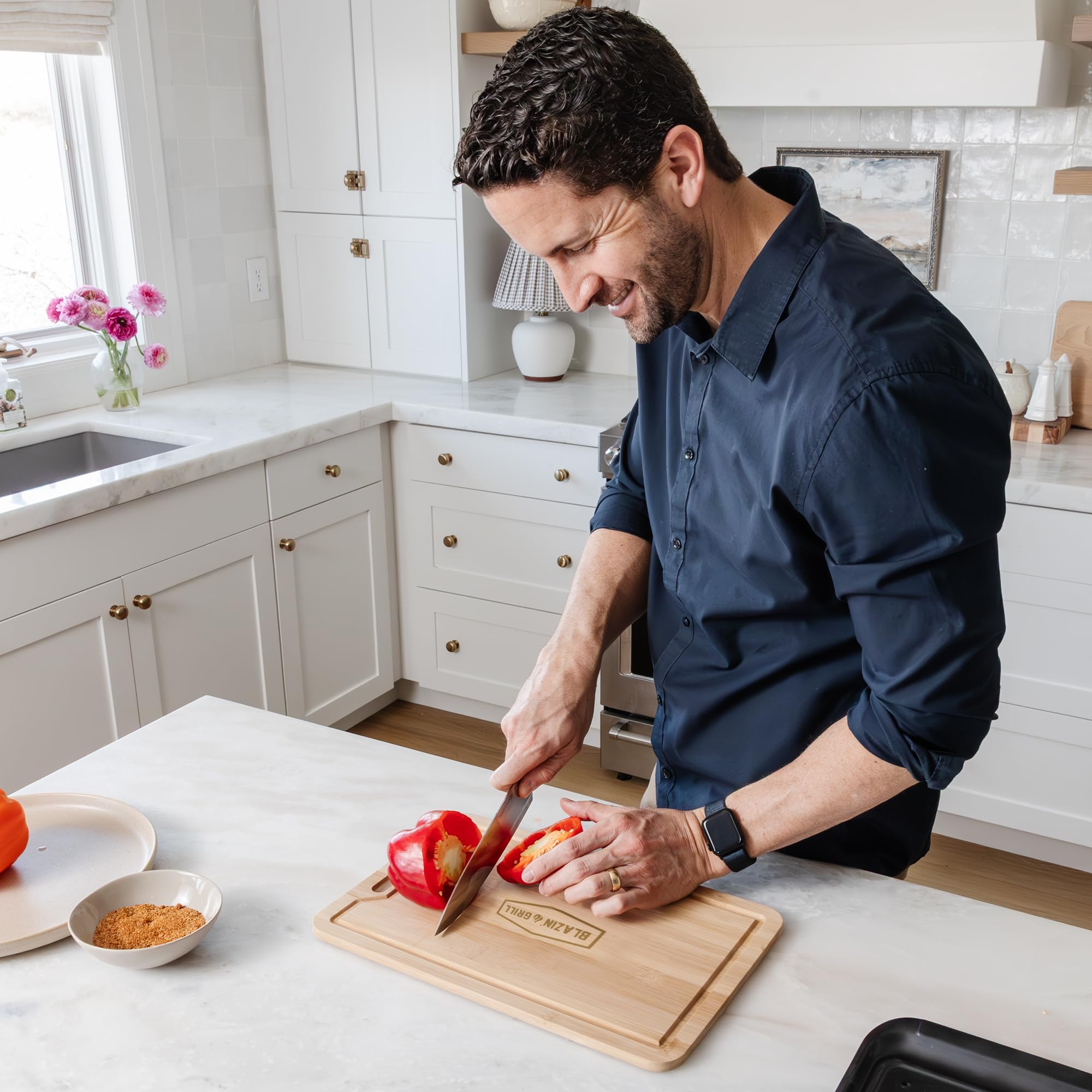 Blazin' Grill melamine trays are durable and heat-resistant for versatile use.