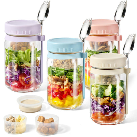Blazpath Salad Pod jar with dressing cup for on-the-go meals
