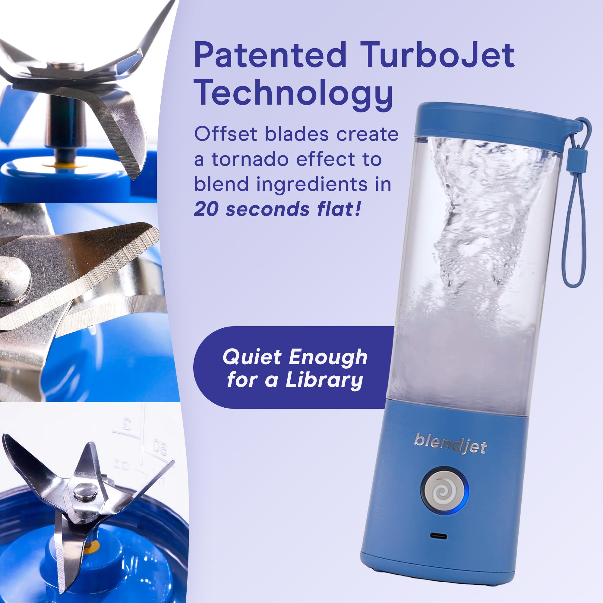 BlendJet 2 TurboJet power captures ice and frozen fruit easily.