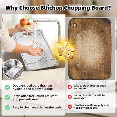 Blfichop titanium board is dishwasher safe for easy cleaning