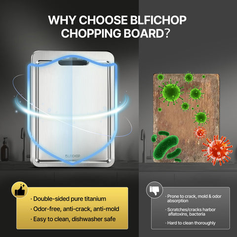 Blfichop titanium board with enlarged hang hole for easy storage.