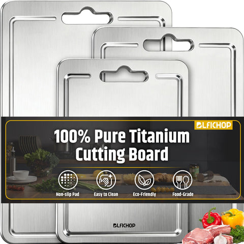 Blfichop titanium cutting board with juice groove, 12x9in, ideal for quick prep.