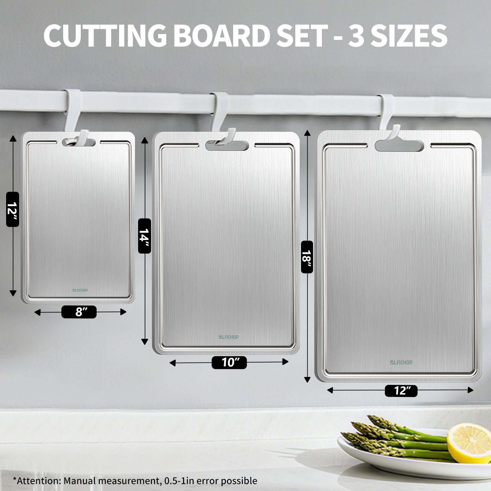 Blfichop titanium board 14x10in with juice groove for medium tasks.