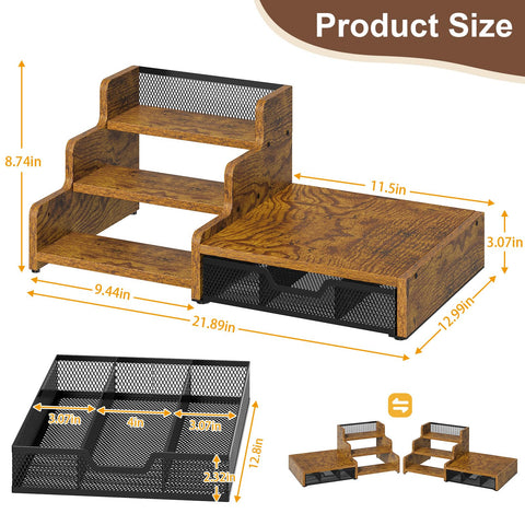 Bliesosfud 3-tier syrup rack stores multiple syrups within reach