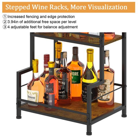 Bliesosfud versatile display space for whiskey, wine, and spirits.