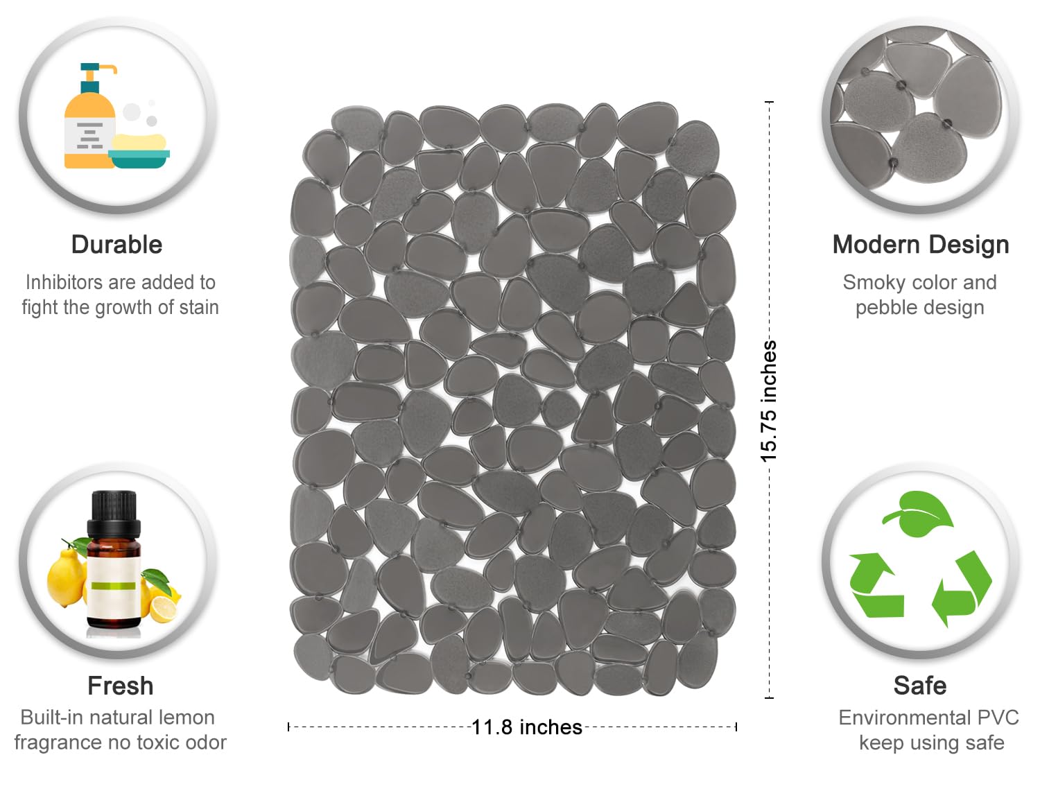 Bligli pebble mat cushions dishes and glassware while washing.