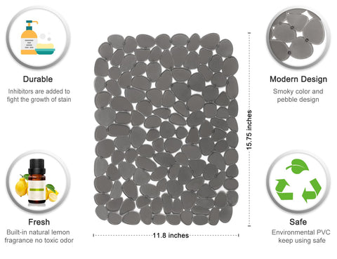 Bligli pebble mat cushions dishes and glassware while washing.