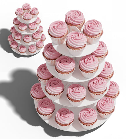 Blissur cupcake stand four-tier white assembly for elegant party displays.