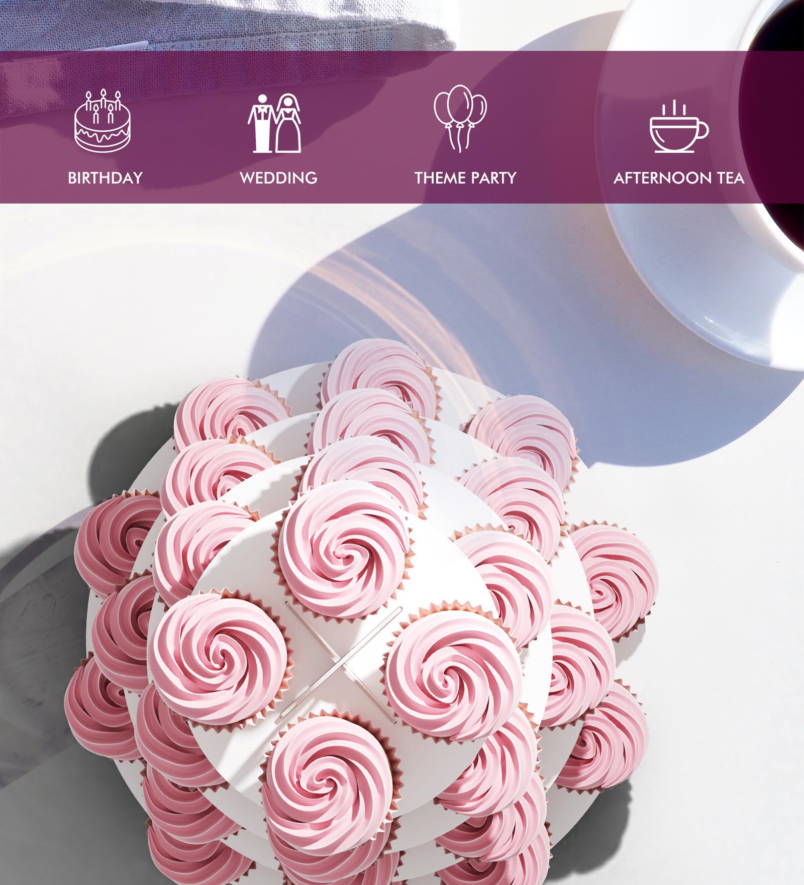 Blissur wedding-friendly cupcake stand suits formal and casual events.