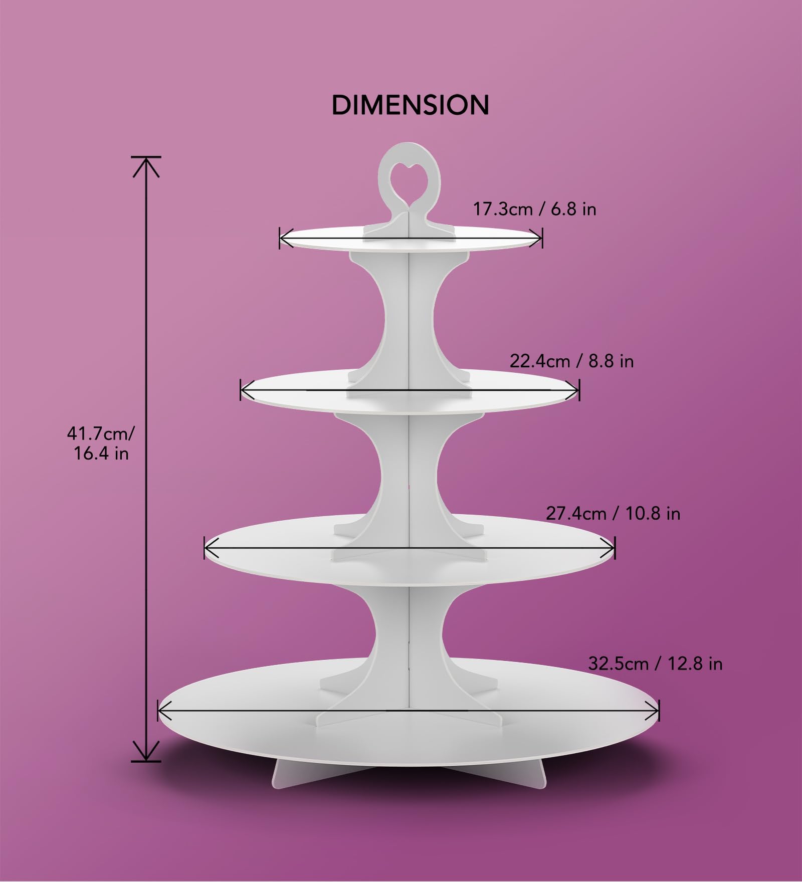 Blissur easy-assembly cupcake tower saves time during setup.