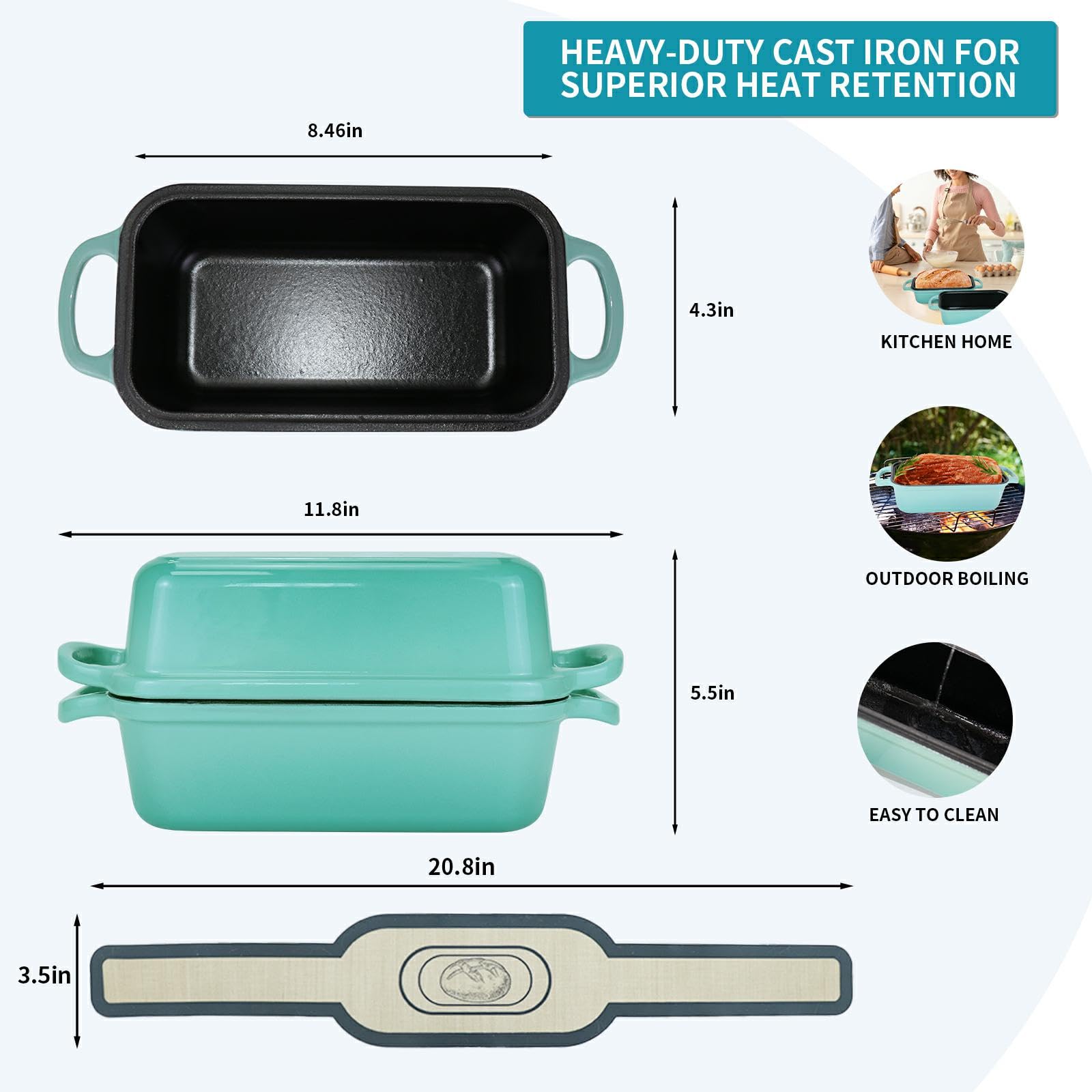 Blisswave lid-on view highlighting durable enamel and even heat retention.