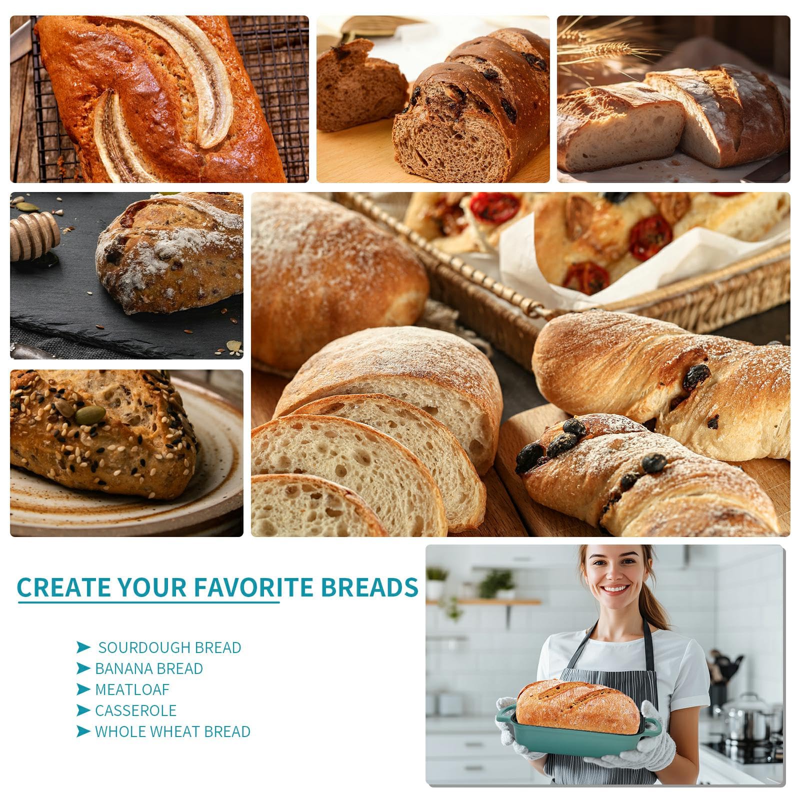 Even-baking demonstration with crusty exterior and moist interior via steam circulation.