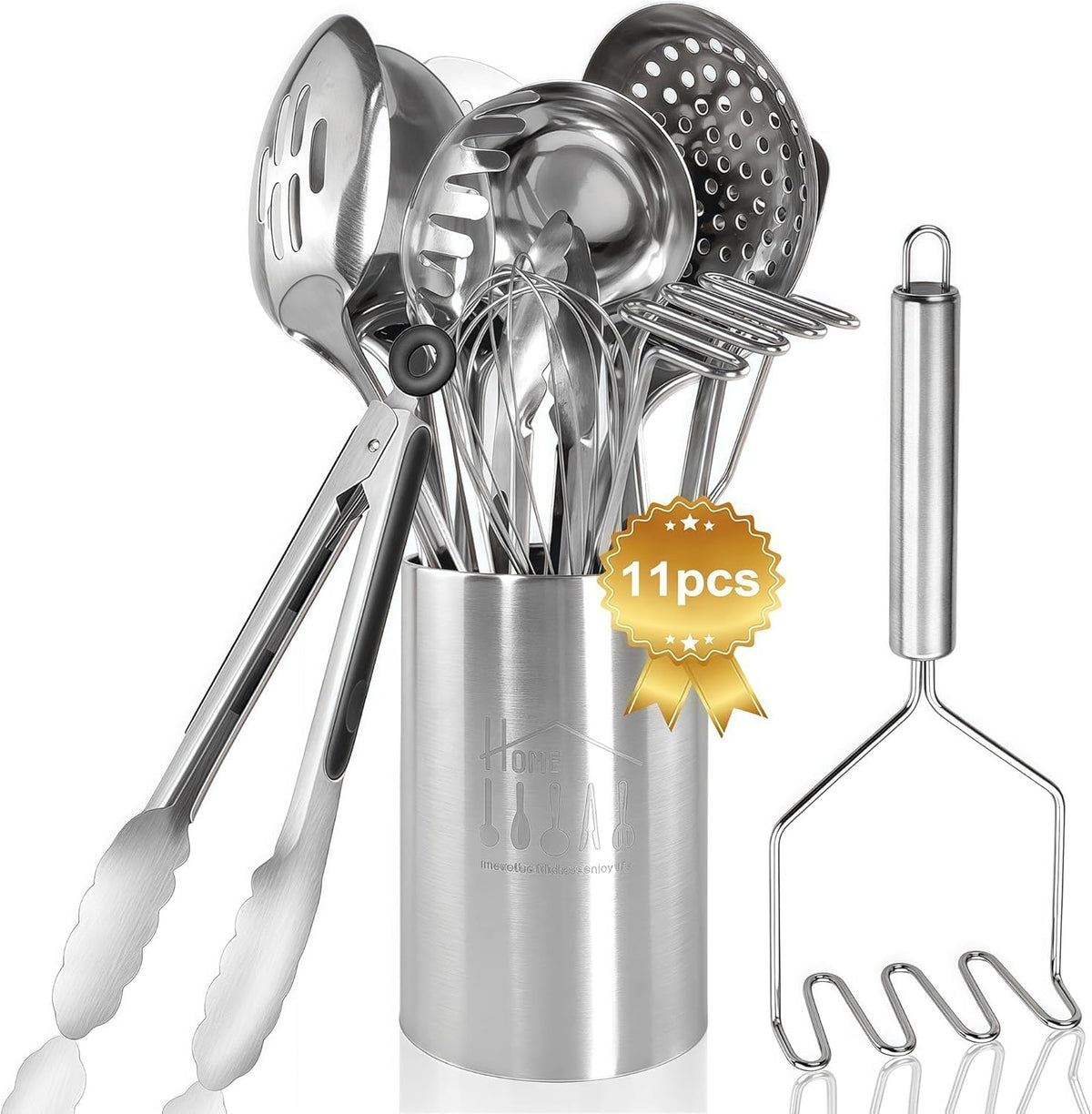 Blithely 11-piece utensil set with holder for organized kitchen storage and easy access