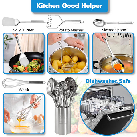 Blithely complete utensil set displayed on holder for organized storage