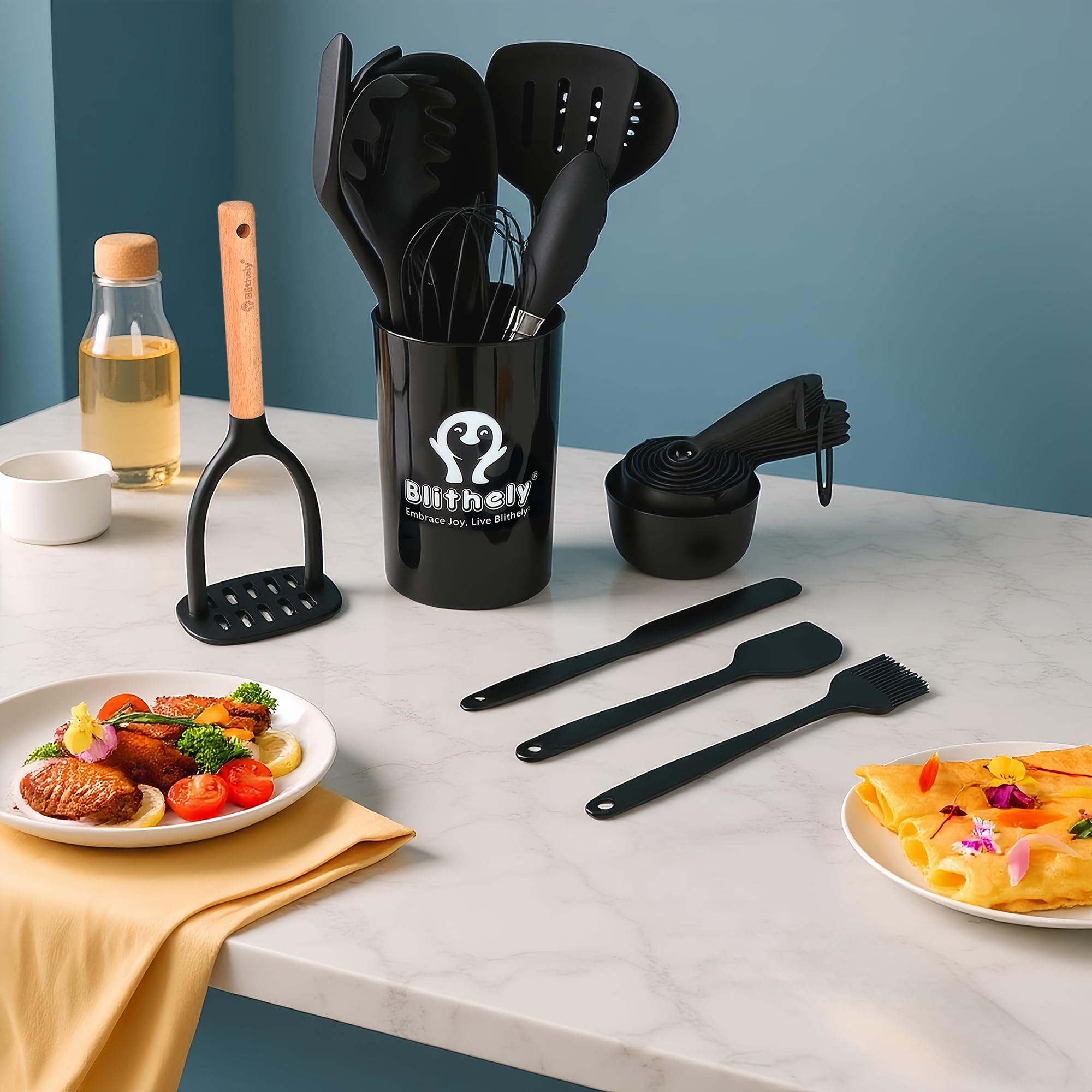 Blithely heat-resistant spatulas safe for nonstick cookware.