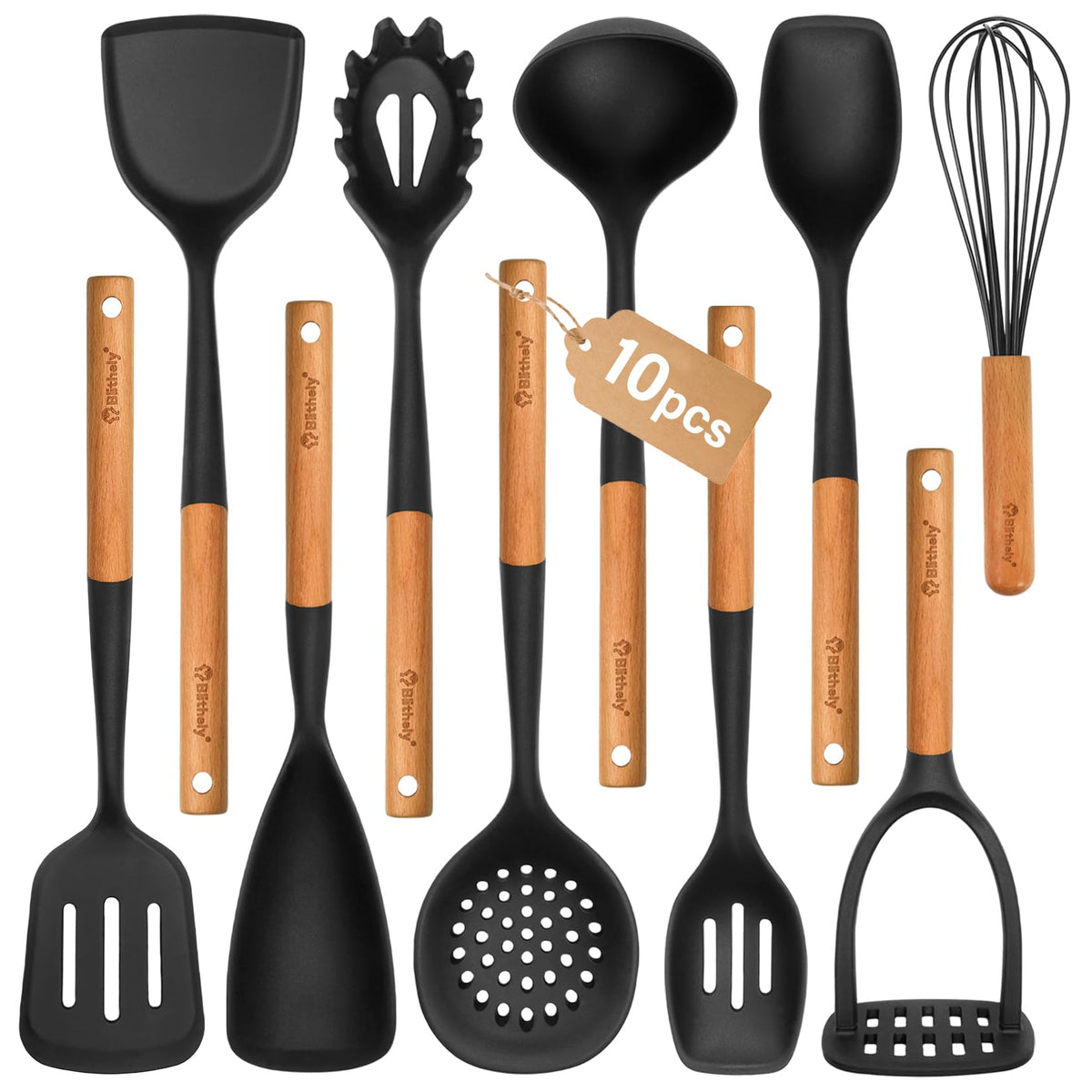 Blithely solid spoon: heat resistant silicone safe for nonstick cookware.