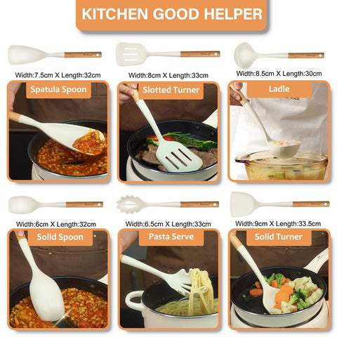 Blithely slotted spoon designed for stirring and serving foods.