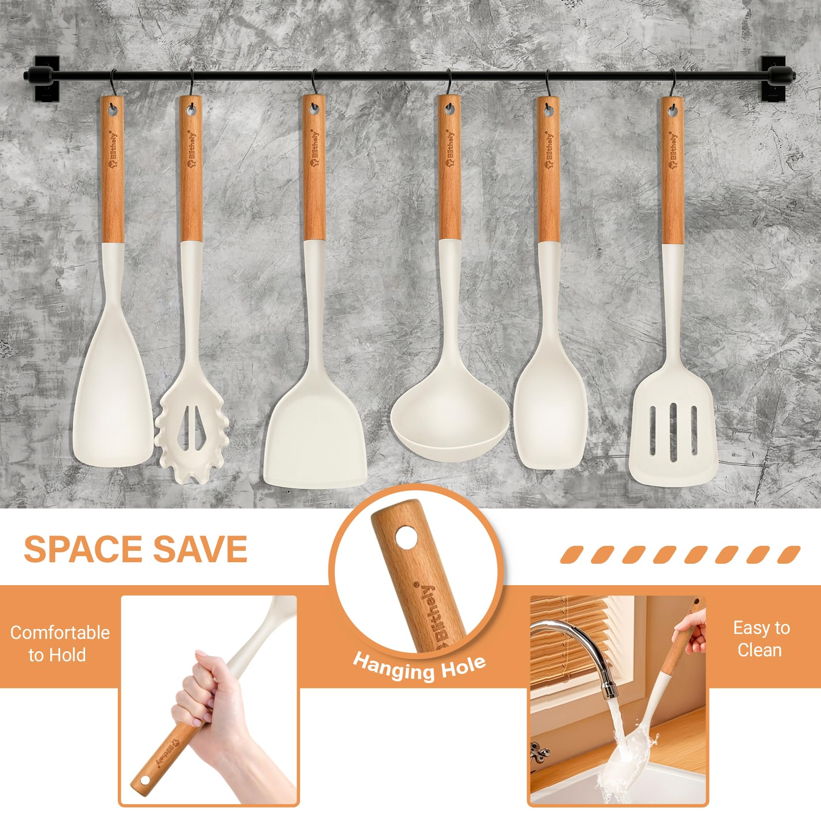 Blithely solid turner sturdy silicone for safe stir-frying and lifting.