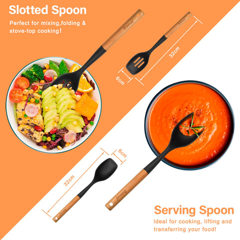 Blithely ergonomic wooden handles reduce fatigue during long cooking sessions.
