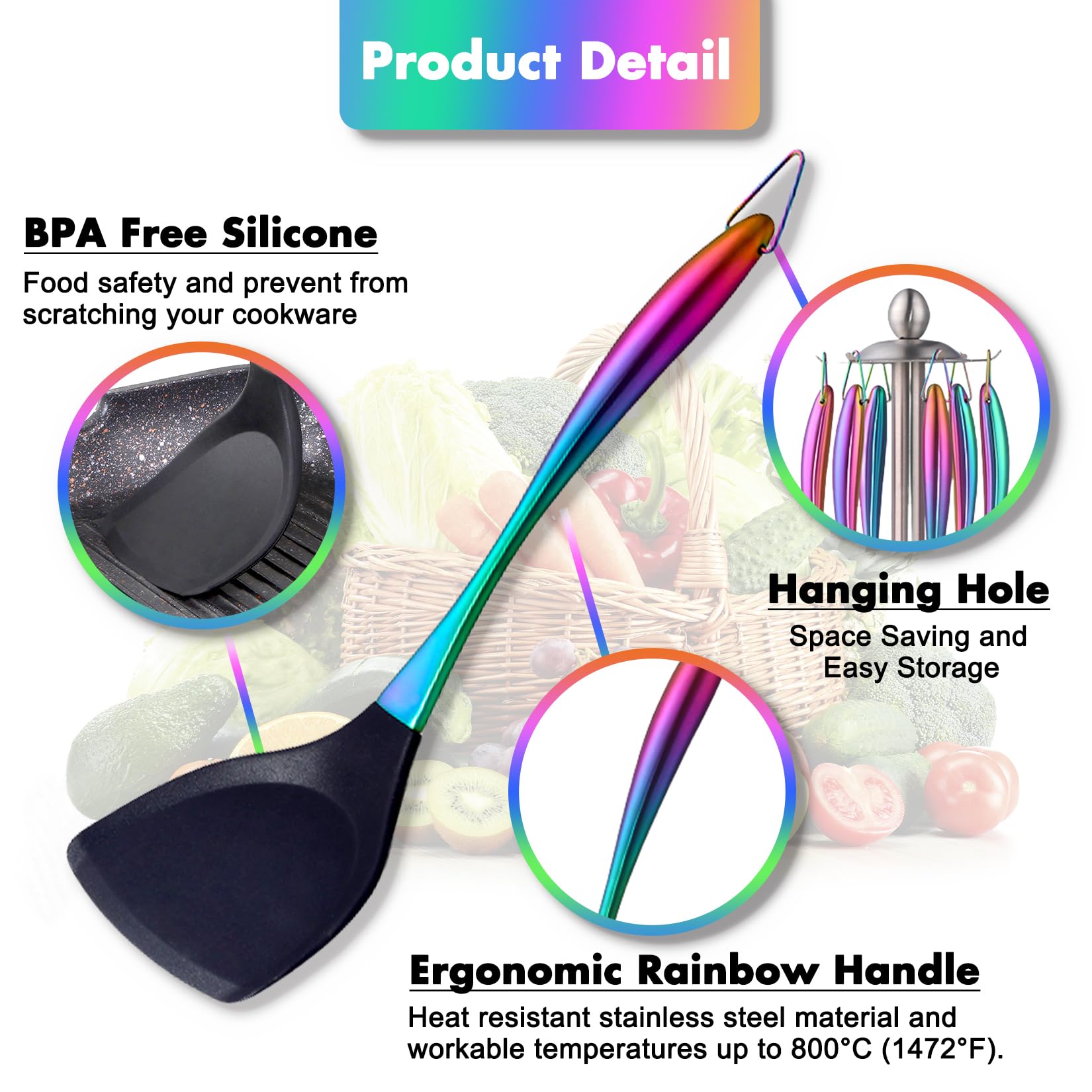 Blithely solid Turner for flipping without scratching nonstick surfaces
