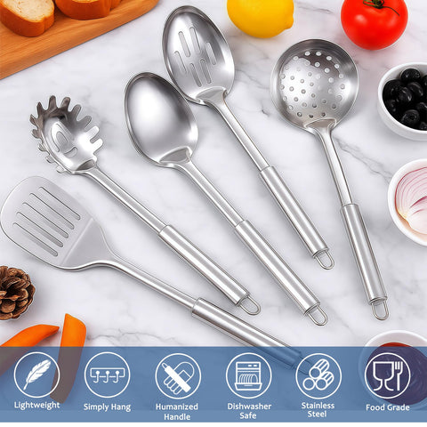 Blithely stainless steel turner showing heat-resistant design for high-heat cooking