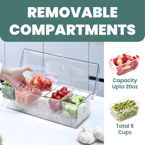 BLIVORRA garnish tray with lids preserving freshness for garnishes and fruits