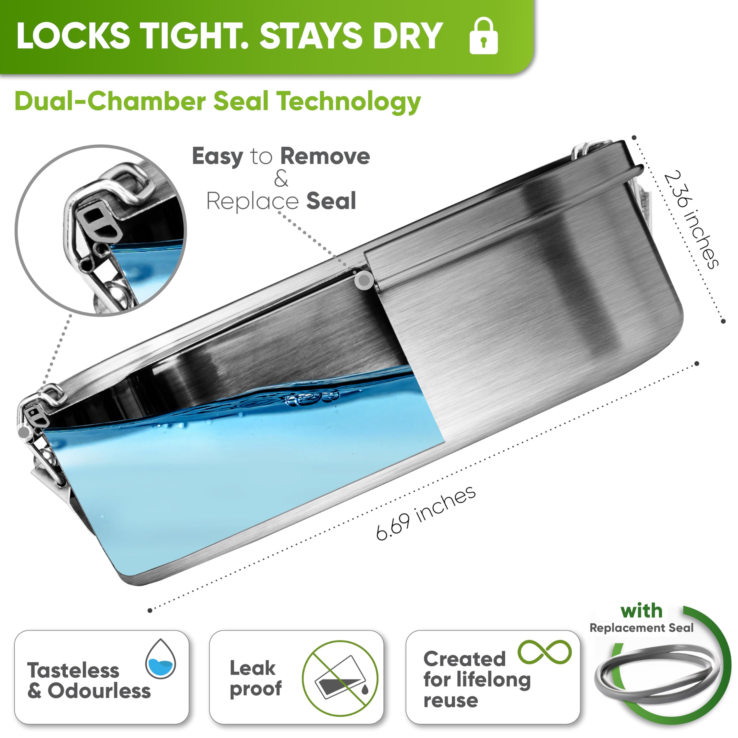 Blockhütte dishwasher-safe metal lunch box ready for easy cleanup.