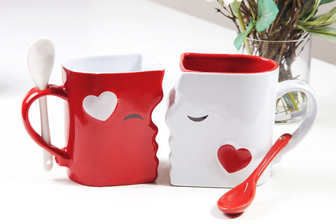 Blu Devil Kissing Mugs are microwave safe and top-rack dishwasher friendly