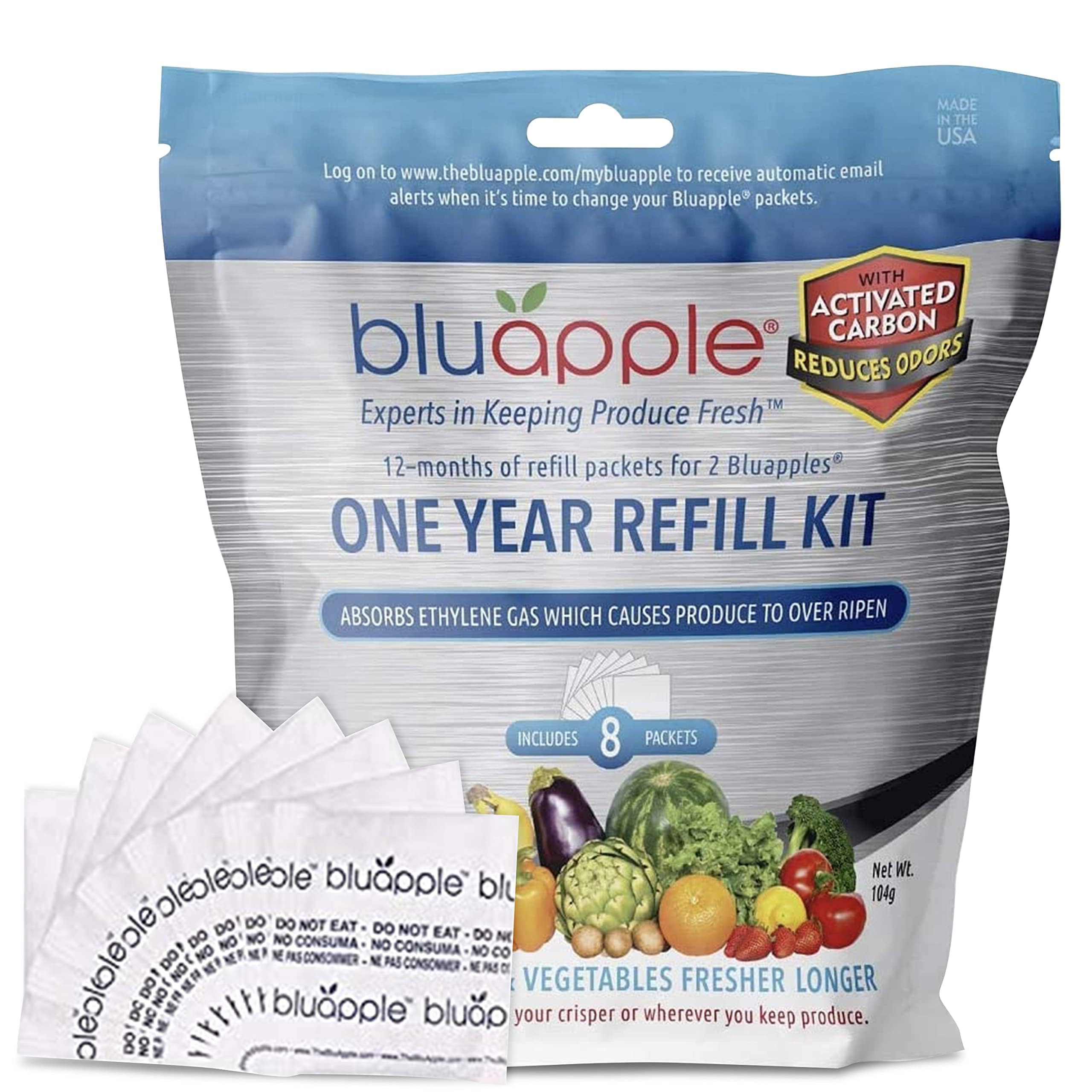 BluApple produce saver front view, ready to keep fruits and vegetables fresher.