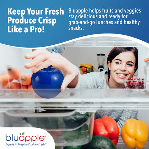 Produce stored in a bowl with Bluapple stays fresher